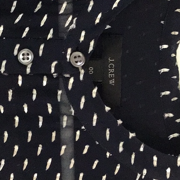 Beautiful J. Crew Navy and White Silk Blouse - Picture 2 of 5